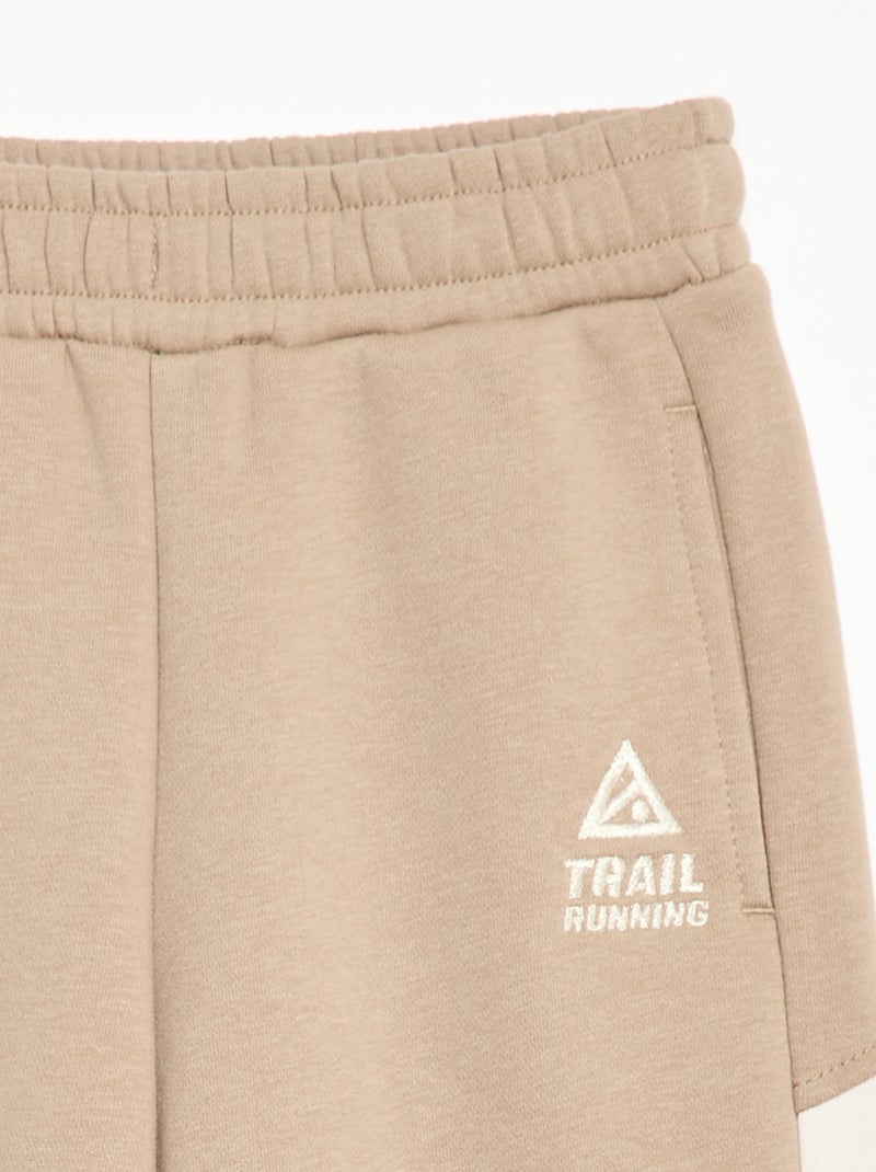 Jogginghose aus Fleece im Color-Block-Design Beige - Kiabi