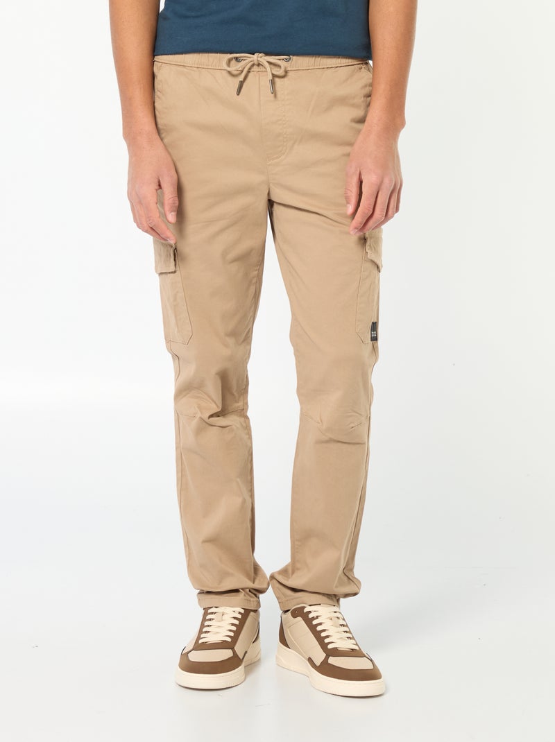 Jogpant avec poches à rabat Beige - Kiabi