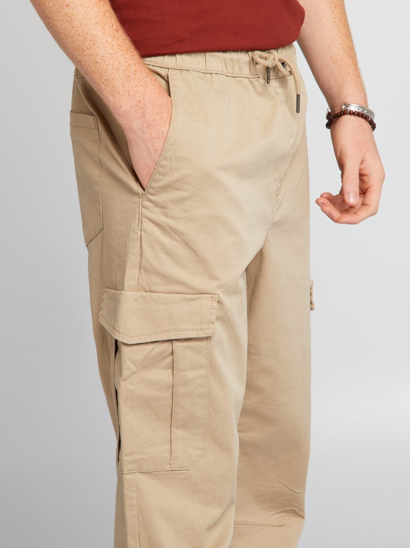 Jogpant avec poches à rabat Beige - Kiabi