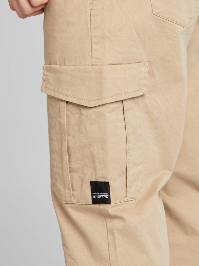 Jogpant avec poches à rabat Beige - Kiabi