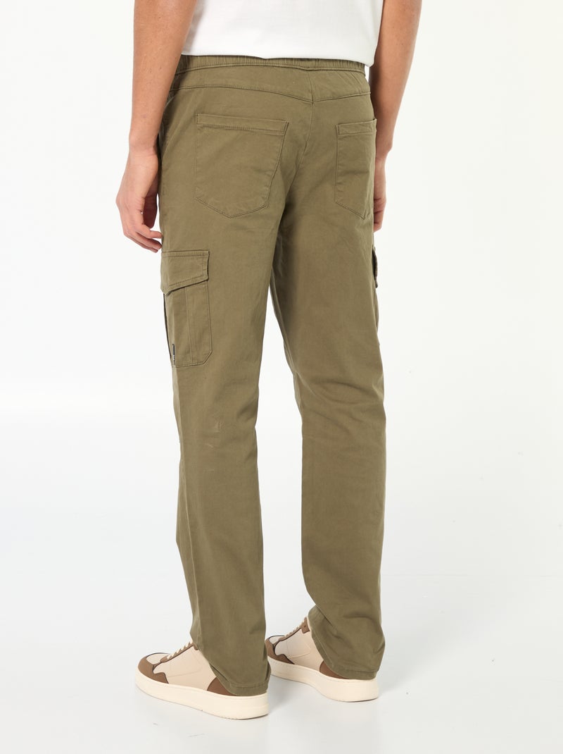 Jogpant avec poches à rabat Kaki - Kiabi