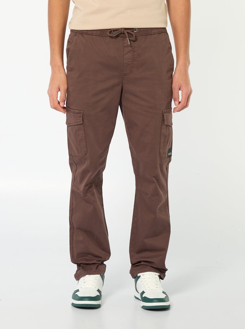 Jogpant avec poches à rabat Marron - Kiabi