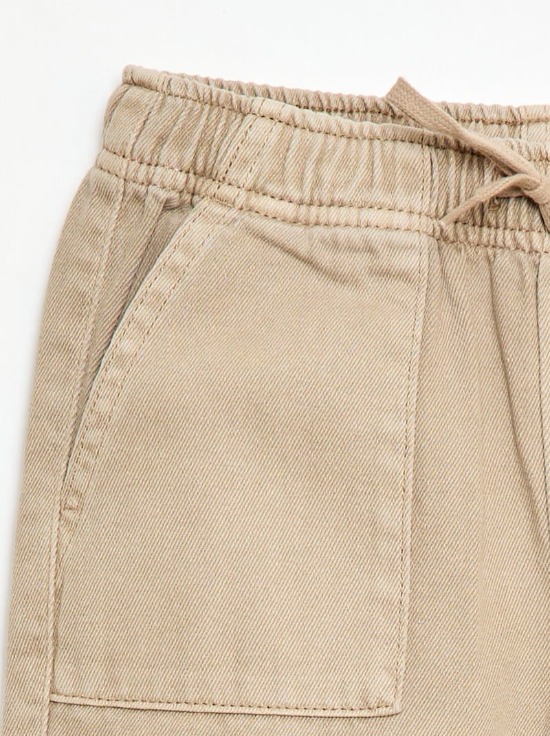 Jogpant avec taille élastiquée avec liens de serrage Beige - Kiabi