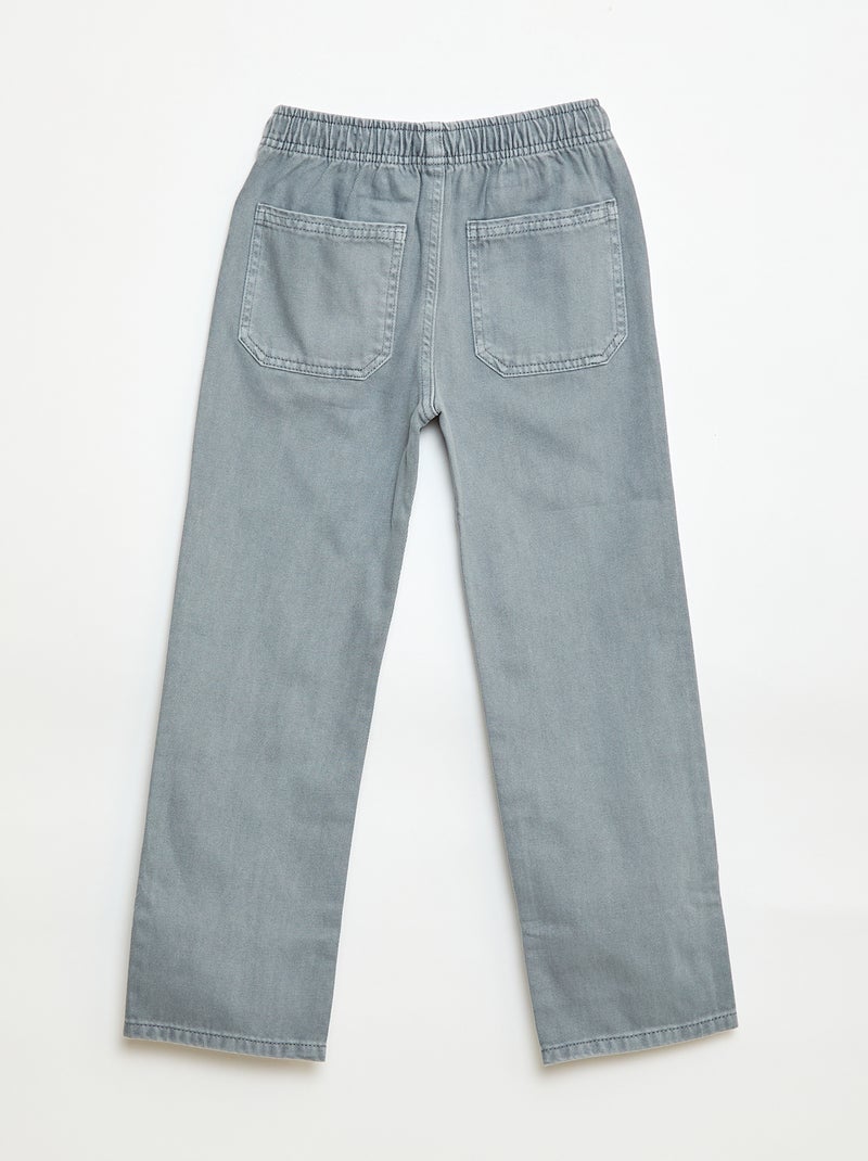 Jogpant avec taille élastiquée avec liens de serrage Bleu gris - Kiabi