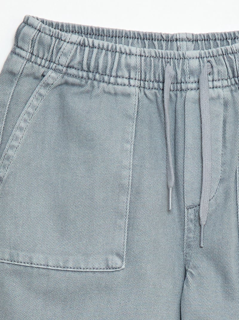 Jogpant avec taille élastiquée avec liens de serrage Bleu gris - Kiabi