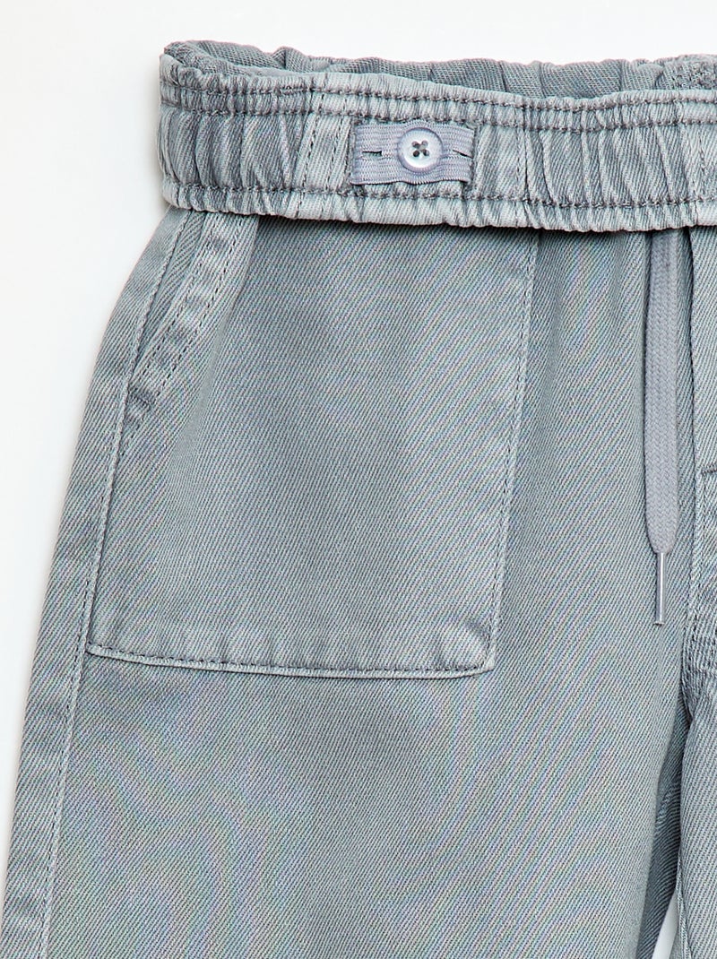 Jogpant avec taille élastiquée avec liens de serrage Bleu gris - Kiabi