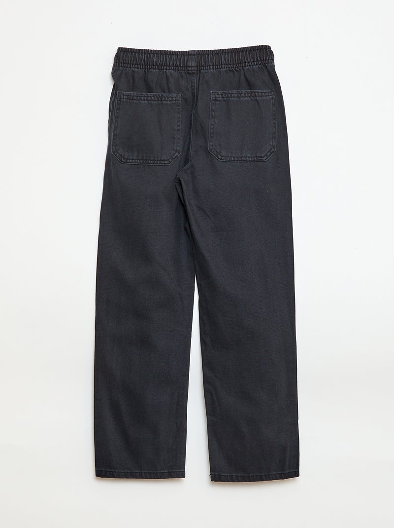 Jogpant avec taille élastiquée avec liens de serrage Noir - Kiabi