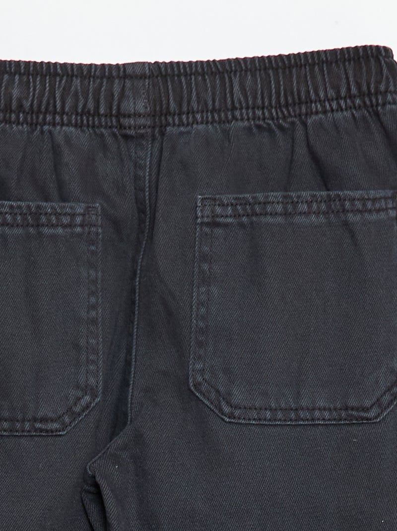 Jogpant avec taille élastiquée avec liens de serrage Noir - Kiabi