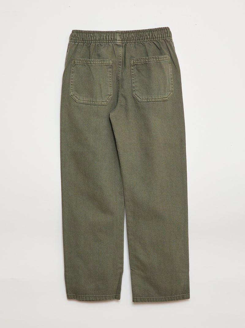 Jogpant avec taille élastiquée avec liens de serrage Vert - Kiabi