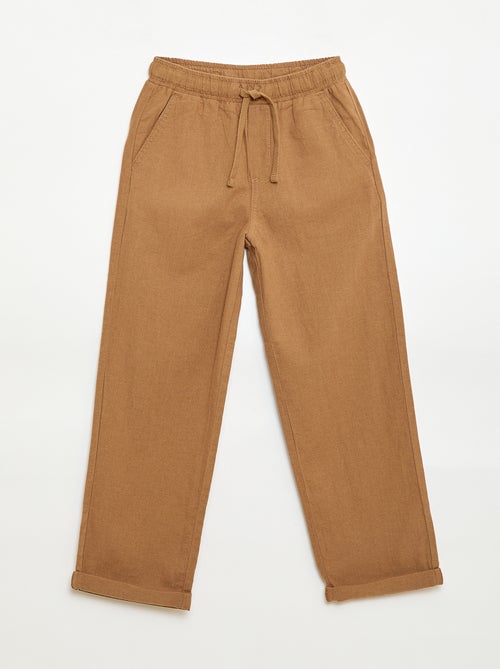 Jogpant en lin mélangé - Kiabi