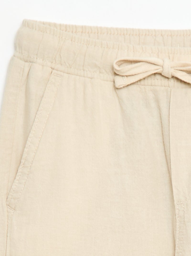 Jogpant en lin mélangé Blanc - Kiabi