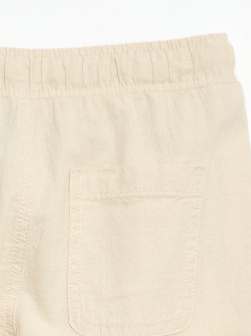 Jogpant en lin mélangé Blanc - Kiabi