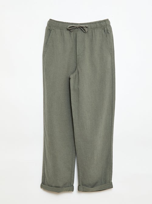 Jogpant en lin mélangé - Kiabi