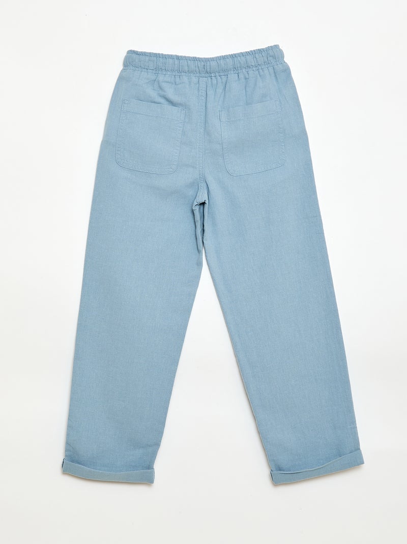 Jogpant in lino misto Blu - Kiabi