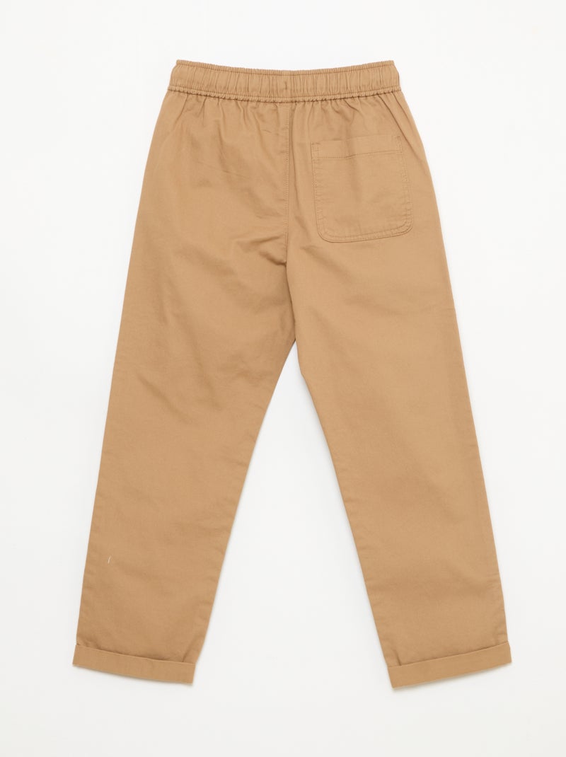 Jogpant uni avec ourlets Beige - Kiabi