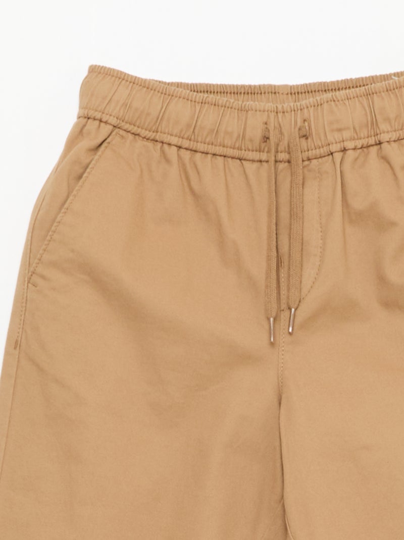 Jogpant uni avec ourlets Beige - Kiabi