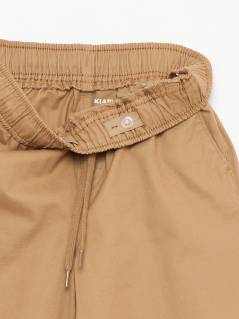 Jogpant uni avec ourlets Beige - Kiabi