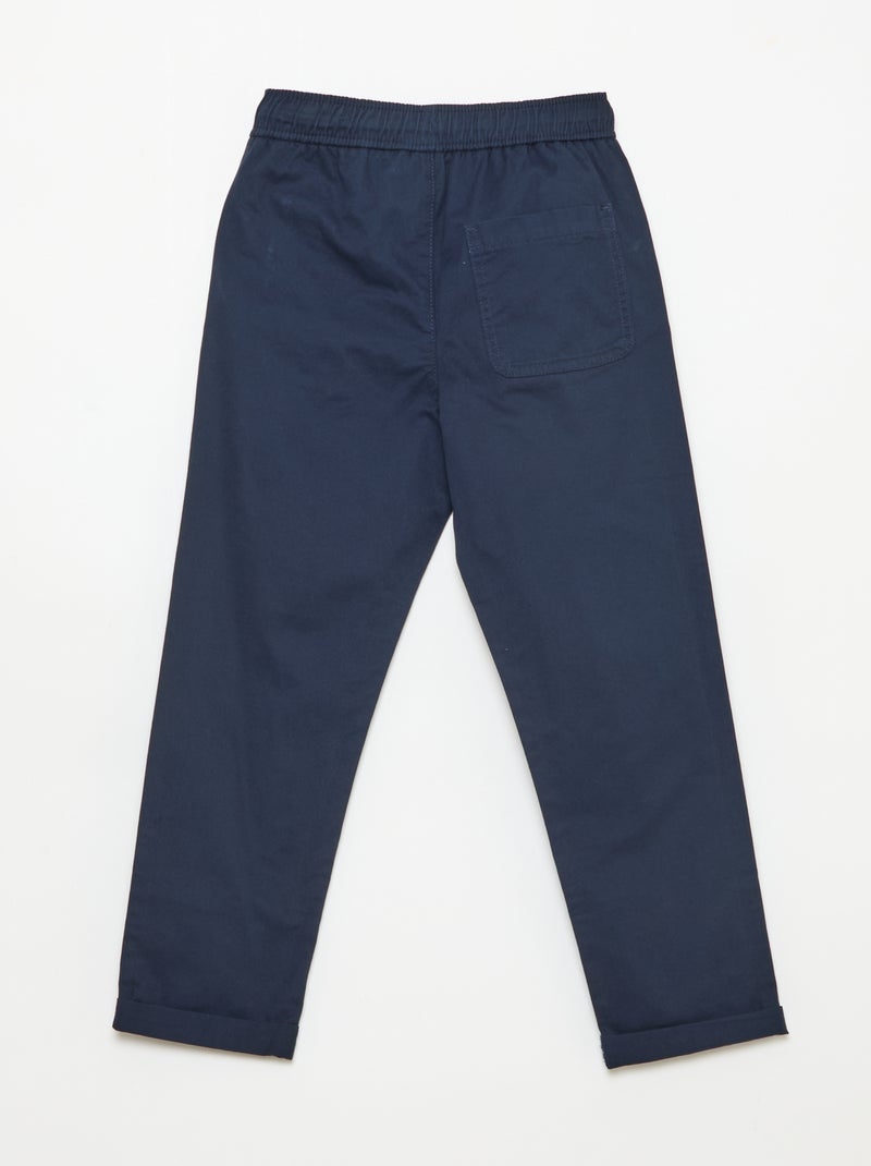 Jogpant uni avec ourlets Bleu - Kiabi