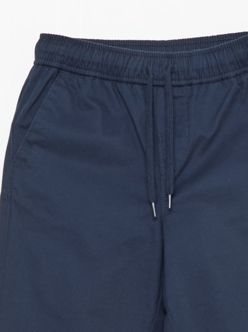 Jogpant uni avec ourlets Bleu - Kiabi