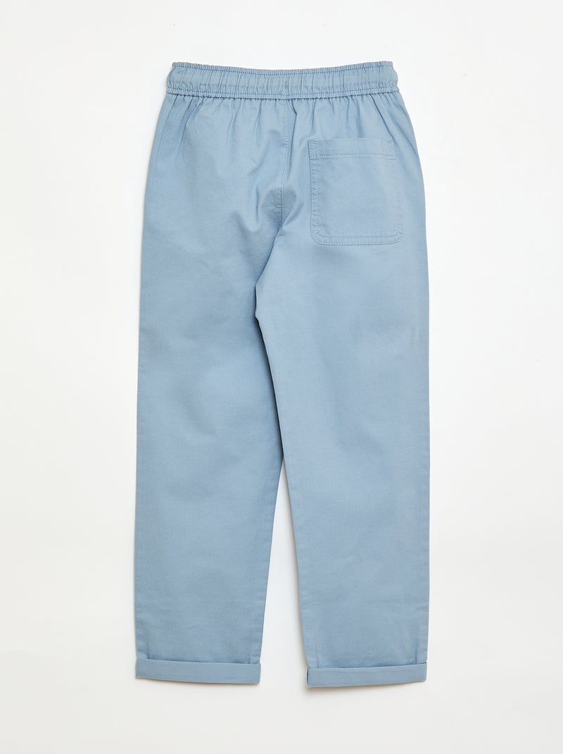 Jogpant uni avec ourlets Bleu - Kiabi