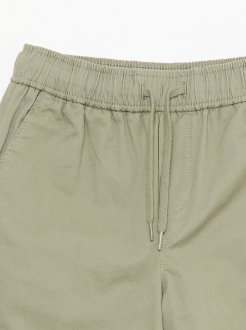 Jogpant uni avec ourlets Vert - Kiabi