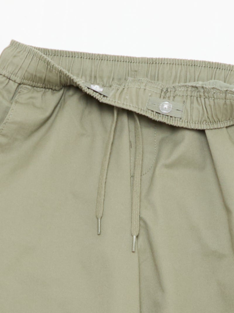 Jogpant uni avec ourlets Vert - Kiabi