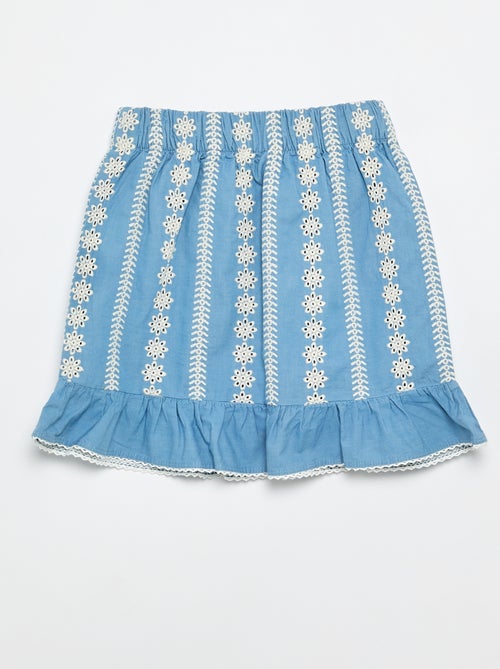 Jupe à broderies coupe genoux - Kiabi