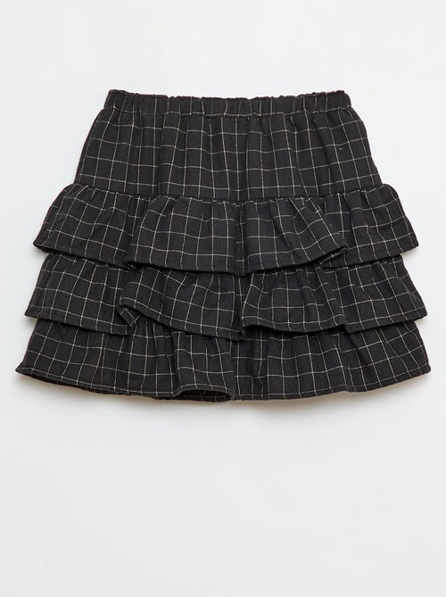 Jupe à carreaux en coton - Kiabi