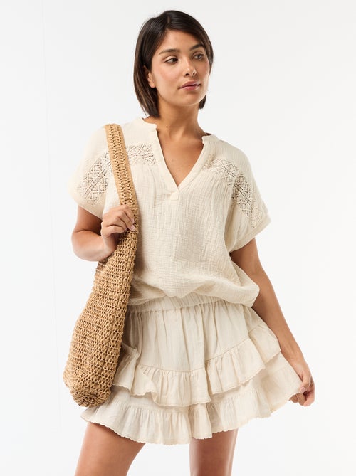 Jupe à étages et à volants - Kiabi