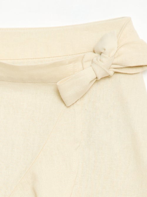 Jupe à volants en lin mélangé - Kiabi