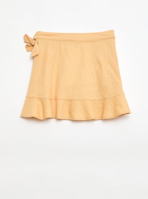 Jupe à volants en lin mélangé - Kiabi