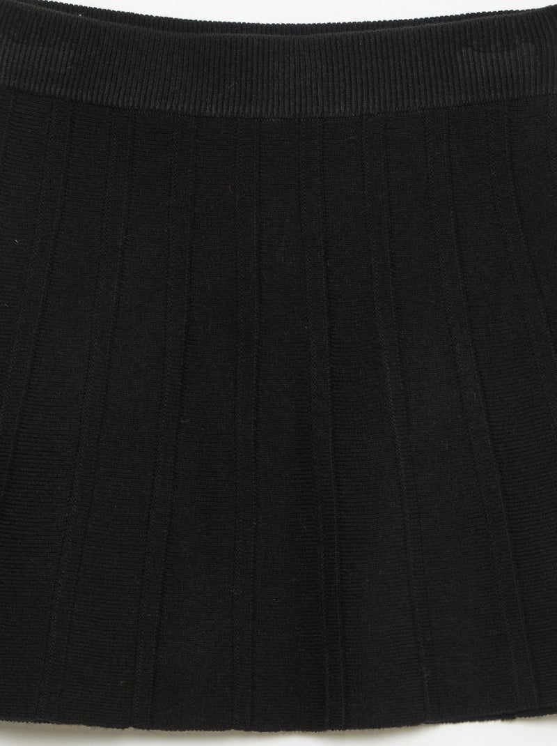 Jupe courte en maille Noir - Kiabi