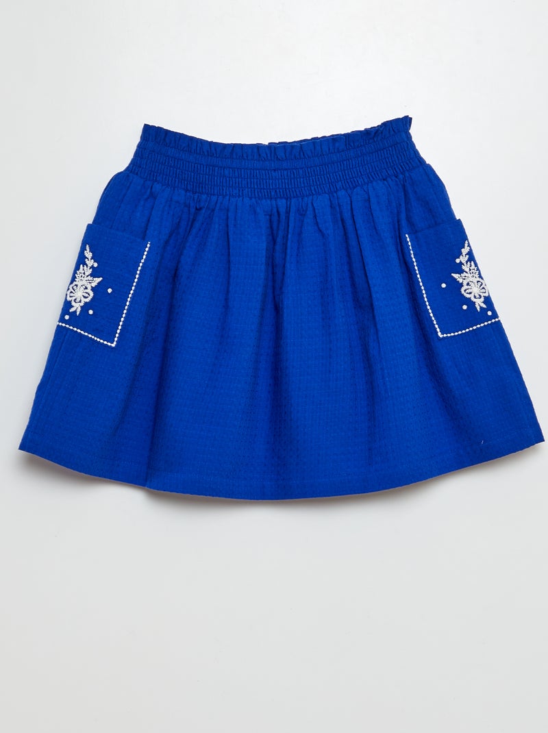 Jupe courte évasée BLEU - Kiabi