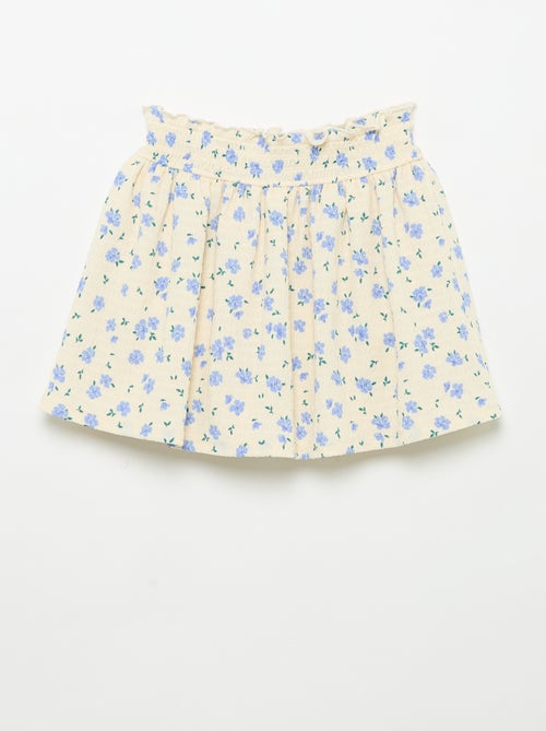 Jupe courte forme patineuse avec short intégré - Kiabi