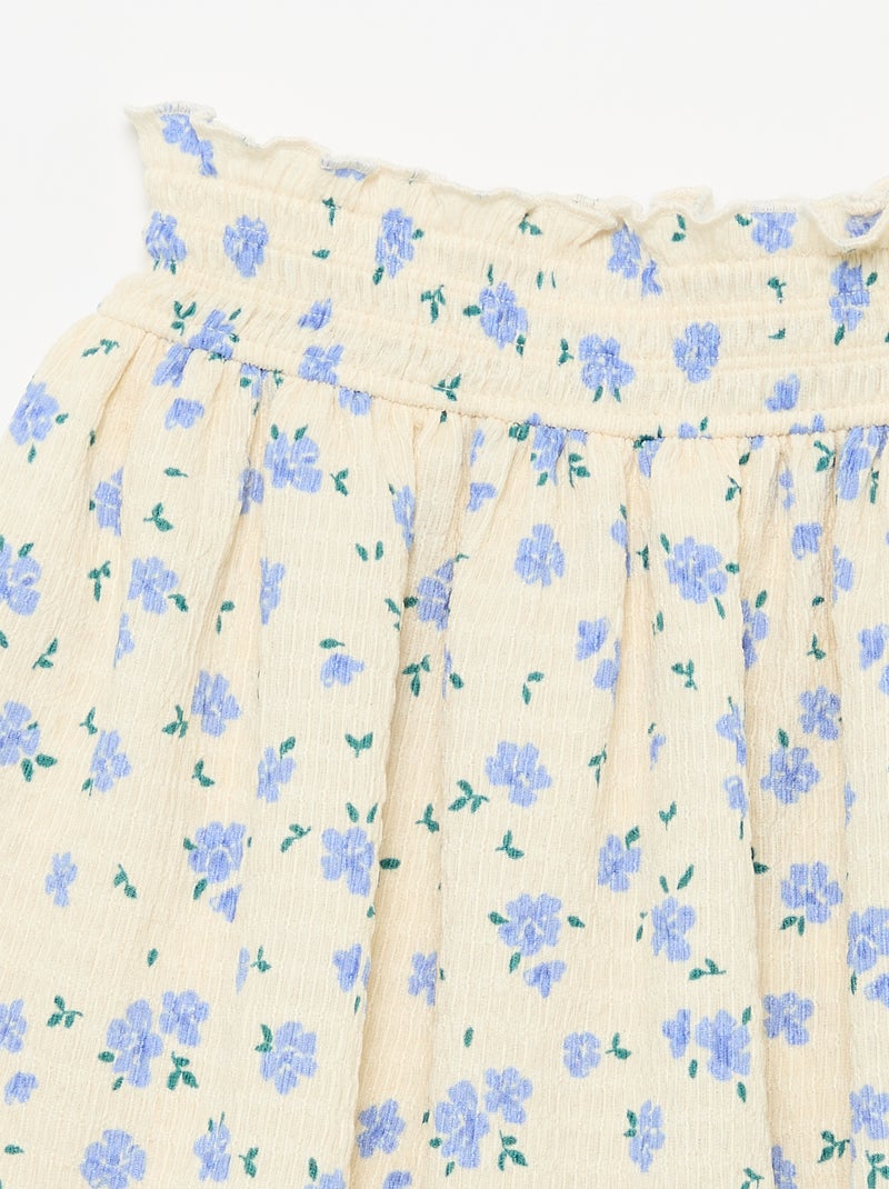 Jupe courte forme patineuse avec short intégré Beige - Kiabi