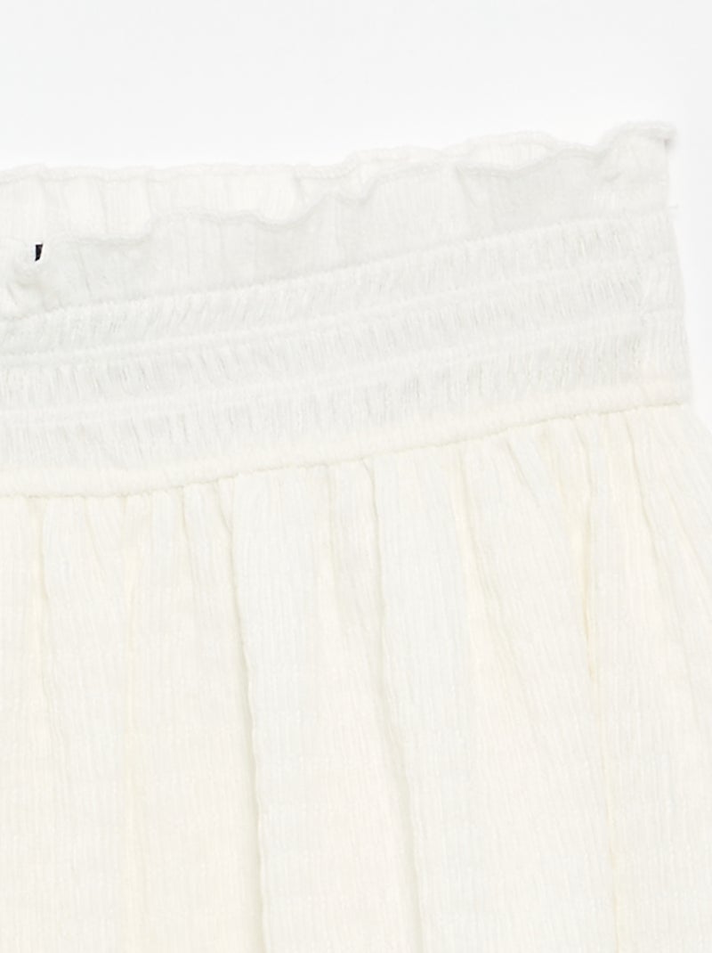 Jupe courte forme patineuse avec short intégré Blanc - Kiabi