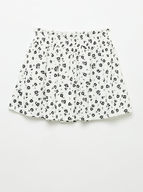 Jupe courte forme patineuse avec short intégré - Kiabi