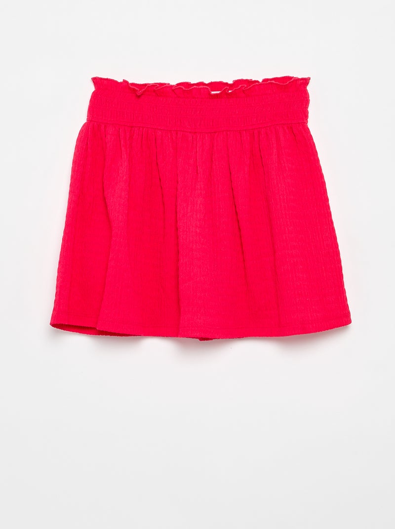 Jupe courte forme patineuse avec short intégré Rose - Kiabi