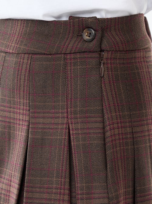 Jupe courte plissée zippée - Kiabi