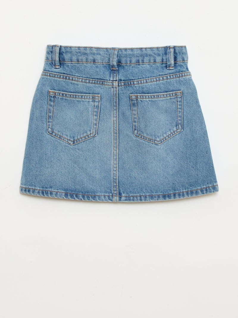 Jupe en denim avec poches tressées Bleu - Kiabi