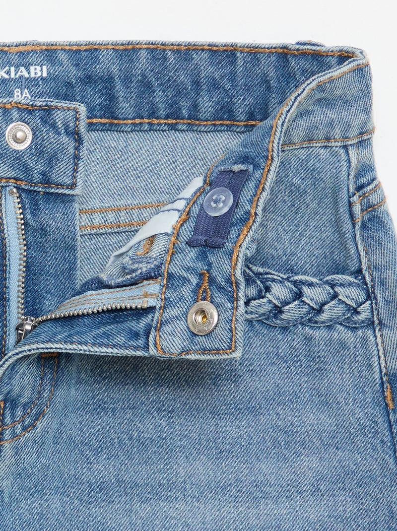 Jupe en denim avec poches tressées Bleu - Kiabi