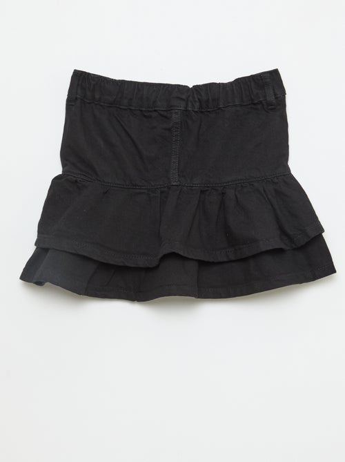 Jupe en denim avec volants - Kiabi