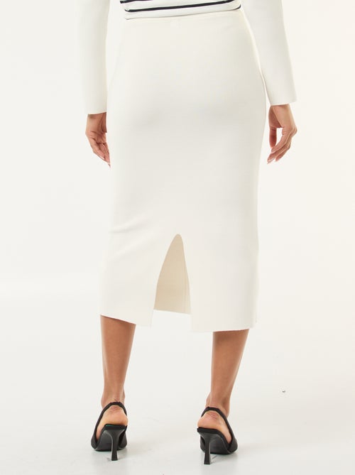 Jupe en maille ottoman unie - Kiabi