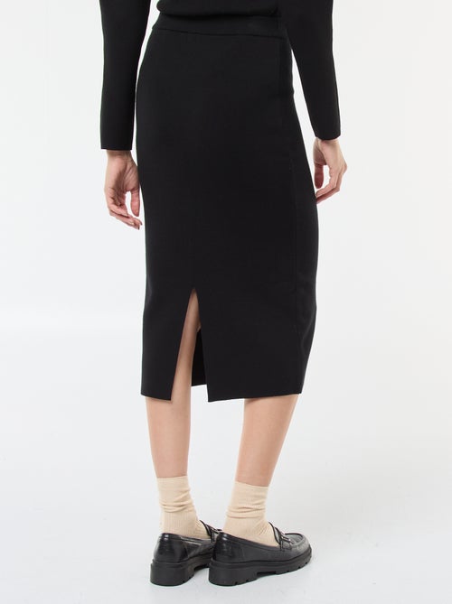 Jupe en maille ottoman unie - Kiabi