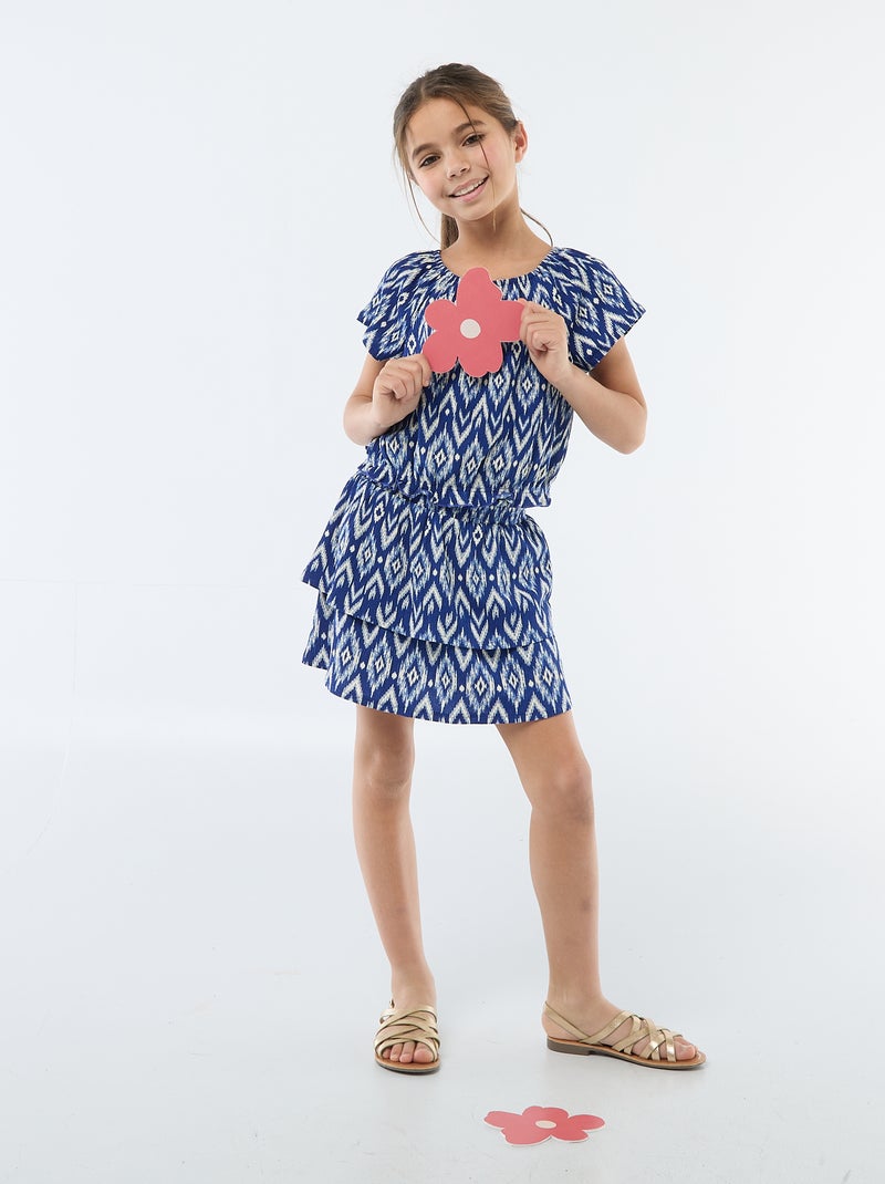 Jupe en maille stretch Bleu - Kiabi