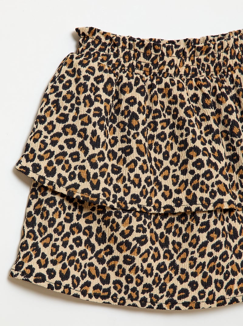 Jupe en maille stretch Marron - Kiabi