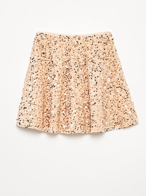 Jupe en velours avec sequins - Kiabi