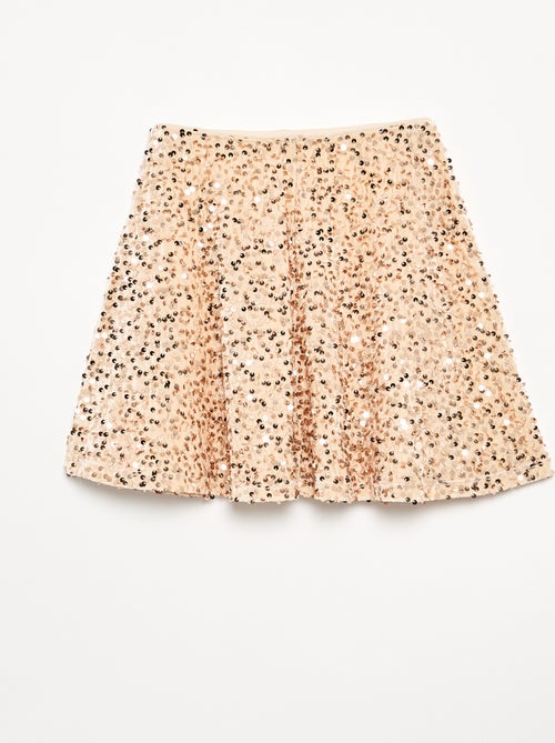 Jupe en velours avec sequins - Kiabi