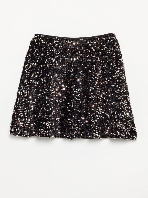Jupe en velours avec sequins - Kiabi