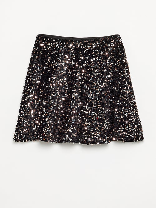 Jupe en velours avec sequins - Kiabi